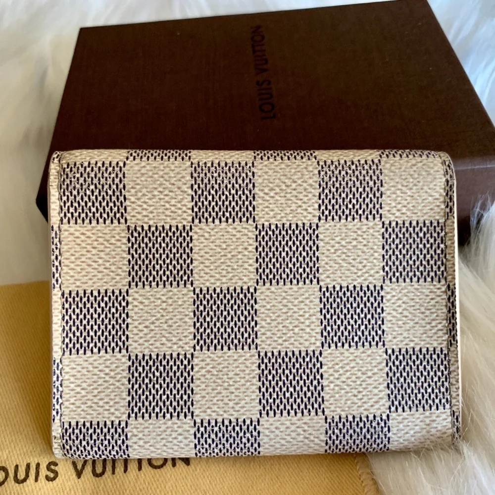 Louis Vuitton Damier Azur Compact Wallet - Cream/Blue